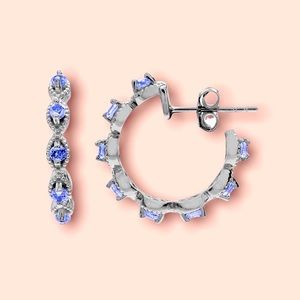 14K White Gold over .925K SS 0.68CT Sapphires